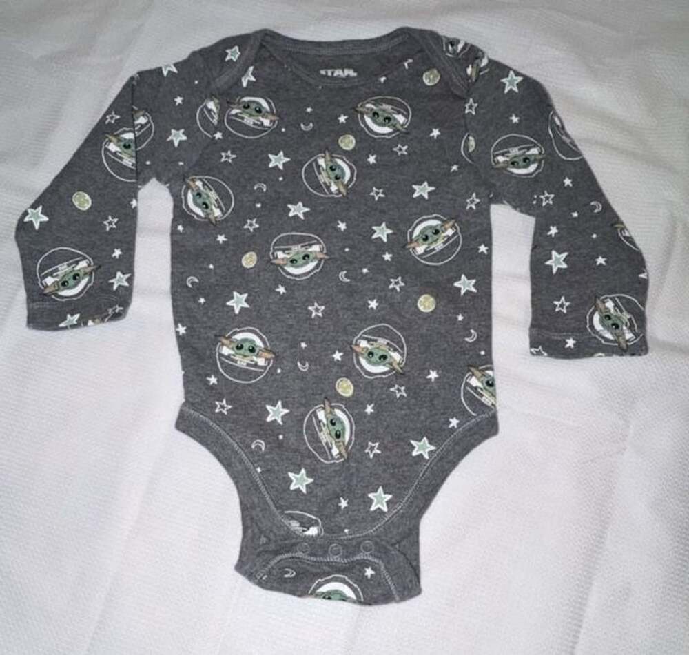 Star Wars The Child Bodysuit 6-12M Gray Grogu Baby Yoda